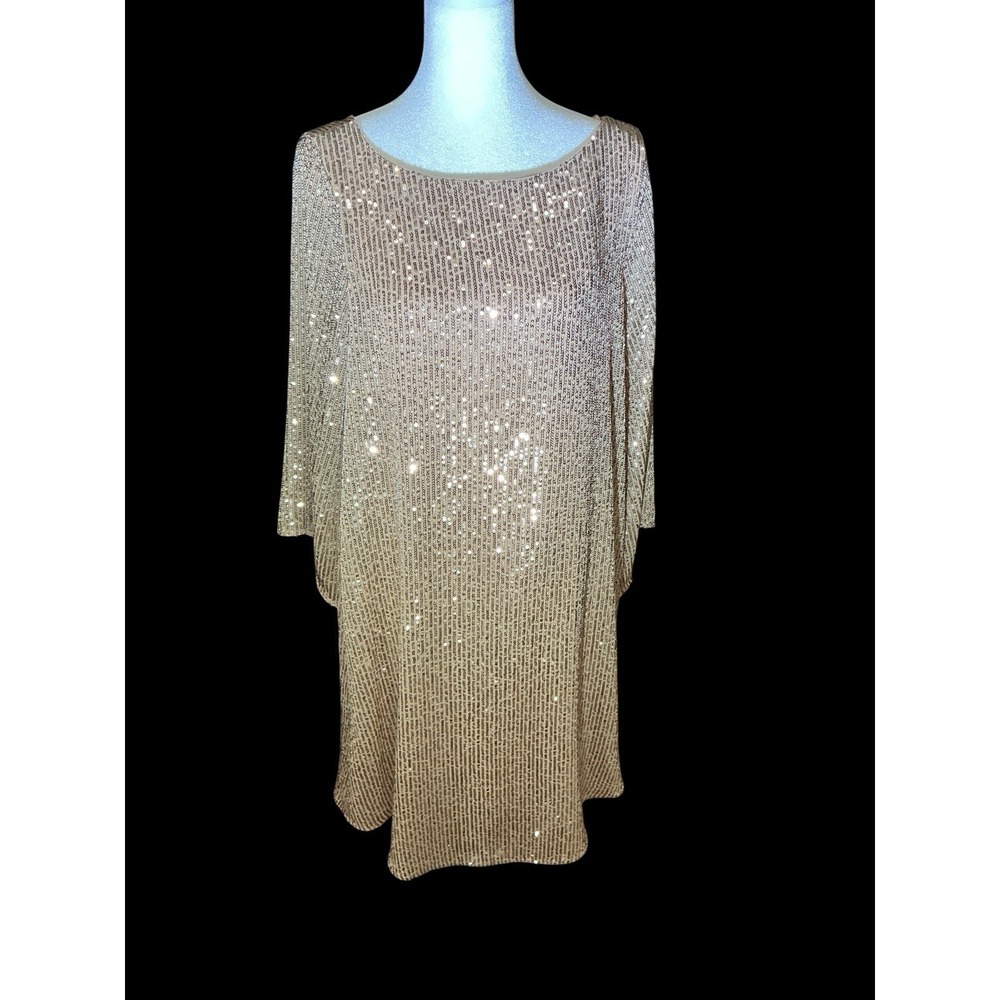Anthropologie Starling Sequin Tunic Party Dress Women's Small Rose Gold NWT